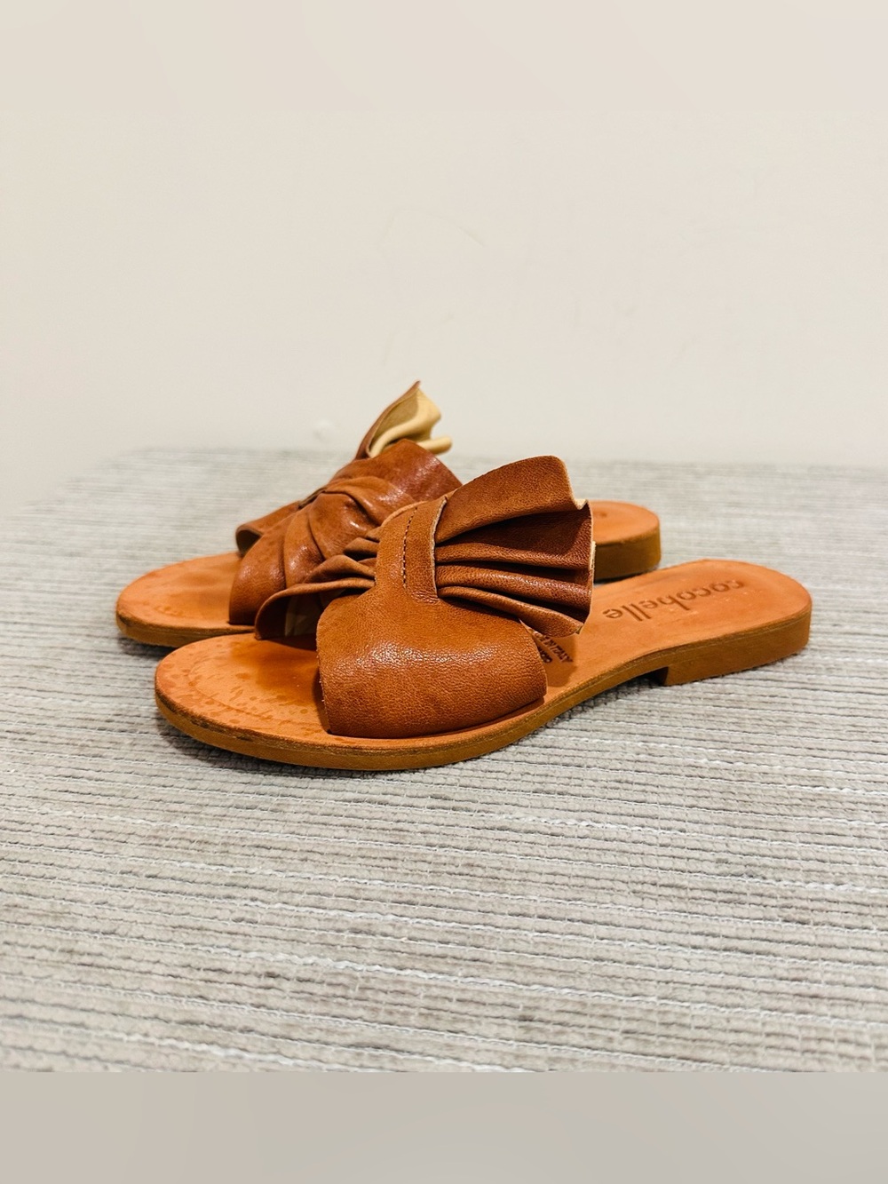 Cocobelle Brera Leather Slide Sandals Brown Size EU 36 US 6 Made In Italy